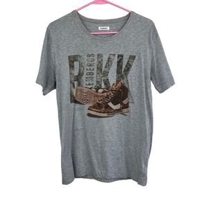 Bikkembergs gray short sleeve graphic tee shirt size small 100% cotton